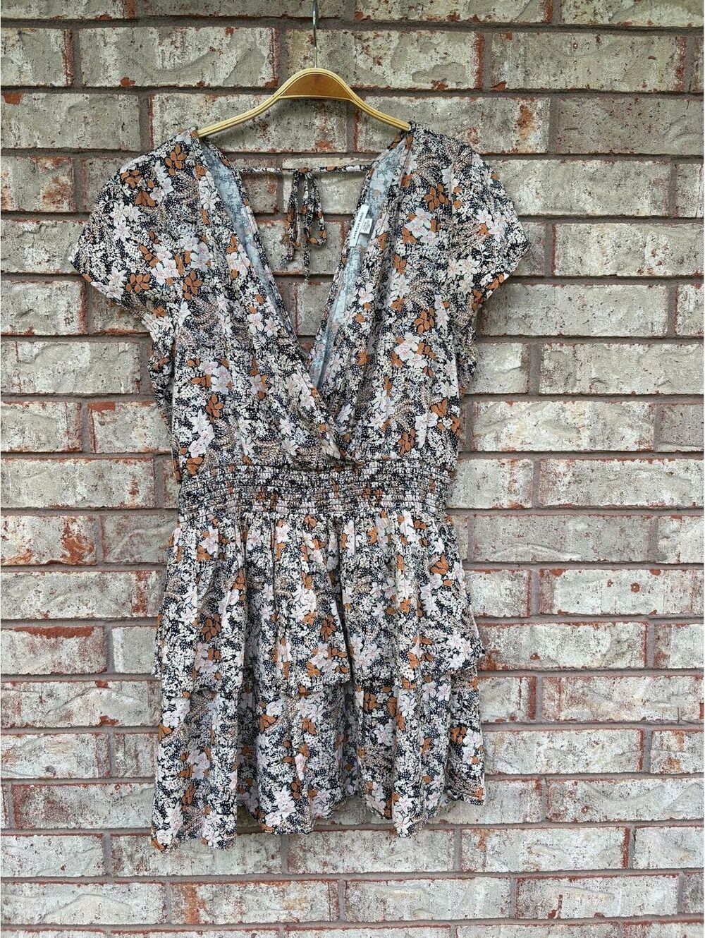 American Eagle Floral Ruffle Dress Size L